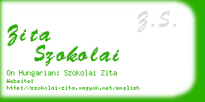 zita szokolai business card
